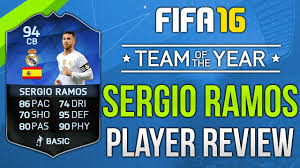 Junajted trafia toty sergio ramos. Fifa 16 Toty Sergio Ramos Review 94 Fifa 16 Ultimate Team Player Review Youtube