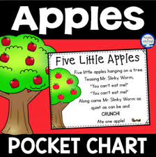Five Little Apples Pocket Chart Preschool Apple Theme