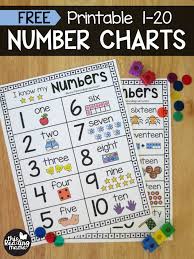 Printable Number Chart For Numbers 1 20 Homeschool Pre K