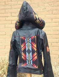 Beautiful Black Leather Motorcycle Inspired Jacket With Zip Off Hoodie Pendleton Wool Accents Ykk Zippers Inside Poc Wool Hoodie Leather Hoodie Moto Clothes
