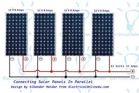 Solar panels in series are generally used when you have a grid connected inverter or charge controller that requires 24 volts or more. Solar Cells Wiring In Parallel Solar Panels Solar Solar Panel Installation