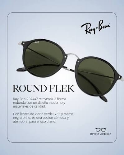Ray-Ban reinventa el estilo redondo con los Round Fleck (RB2447), un modelo  que combina aros de acetato premium con textura óptica y patillas metálicas  con acabado mate. Un diseño icónico, reinterpretado con