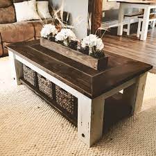 This project was completed using the farmhouse coffee table plans linked below as well as the breadboard end. Chunky Farmhouse Coffee Table Cahill S Creative Llc Diy Blog