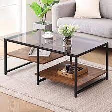 From glass, marble, and wood to coffee tables with storage — we've got options for whatever look you're pining. Buy Homooi Glass Wood Coffee Table With 3 Tier Storage Spaces For Living Room Rectangle Metal Wood Coffee Tables With Grey Tempered Glass Top Online In Indonesia B08q37bp3v