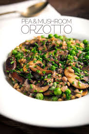 Vegetarian Mushroom Orzotto With Peas And Barley Recipe Stuffed Mushrooms Italian Recipes Barley Recipe