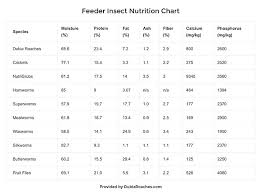 the most complete feeder insect nutrition chart the