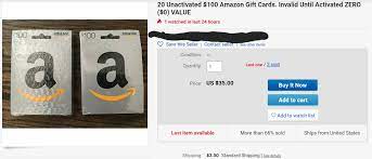 · all you do is buy yourself an amazon gift card and use the visa/mastercard gift card to pay for it. Selling Unactivated Amazon Gift Card Codes On Ebay No Returns Too Crackheadcraigslist