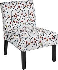 With no discernible legs and a circular base, the rounded shape is ergonomic. Red Hook Martina Contemporary Upholstered Armless Accent Chair Floral Beachfront Decor