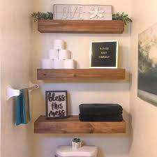 over the toilet storage floating shelf set of three different etsy shelves bathroom diy wall table
