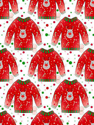 Wallpaper wrapping paper textile print. Ugly Christmas Sweater Pattern Digital Art By Kathleen Sartoris