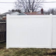 Durables 6 X 6 Wendell Privacy Vinyl Fence Section W Aluminum Insert In Bottom Rail White Pwpr T G11 3 6x6