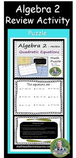 Algebra 2 Review Activity Math Resources Elementary Math Lessons Teacher Math Resources