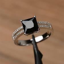Black diamond ring 14k yellow gold natural diamond 0.35ct solitaire gold ring. 2ct Princess Cut Black Diamond Solitaire Engagement Ring 14k White Gold Finish Sj7329 Shopneez Jewelry