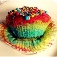 Regenbogen Muffins Quark Waffeln Lebensmittel Essen Backen