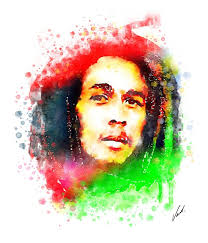 Watercolor Bob Marley by Vart