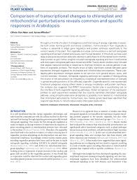 Cellular Perturbations- Specific Responses in Plants
