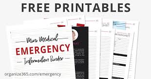After you download, you can click to print the entire thing or you can print one page at a time. Organize 365 Emergency Medical Information Binder
