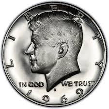 1969 kennedy half dollar values and prices past sales