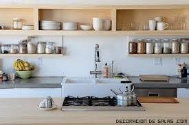 Estante de almacenamiento para cocina y horno microondas, estante de acero para especias y utensilios de cocina de madera, a la moda, sencillo. Estantes Para Cocinas Rusticas Buscar Con Google Decoracion De Cocina Moderna Decoracion De Cocina Diseno De Cocina