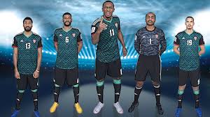 تقديم قميص المنتخب الوطني المغربي. Ø§Ù„Ø£Ø®Ø¶Ø± Ø§Ù„Ø¯Ø§ÙƒÙ† Ø§Ù„Ù‚Ù…ÙŠØµ Ø§Ù„Ø§Ø­ØªÙŠØ§Ø·ÙŠ Ù„Ù„Ù…Ù†ØªØ®Ø¨ ÙÙŠ ÙƒØ£Ø³ Ø¢Ø³ÙŠØ§ Ø±ÙŠØ§Ø¶Ø© Ù…Ø­Ù„ÙŠØ© Ø§Ù„Ø¥Ù…Ø§Ø±Ø§Øª Ø§Ù„ÙŠÙˆÙ…
