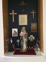 Newlyweds Try Their Hand At The Catholic Home Altar Tradition Home Altar Catholic Catholic Altar Home Altar