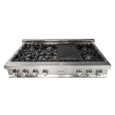 Zline S Professional 48 In Range Top Is Complete With A 7 Burner Gas Cooktop For Energy Efficiency Temperature Con Gas Cooktop Gas Stove Top Kitchen And Bath