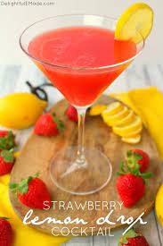 If You Love The Classic Lemon Drop Cocktail Then Youll Love This Strawberry Version Lemon Drop Cocktail Strawberry Lemon Drop Martini Recipe Lemon Cocktail