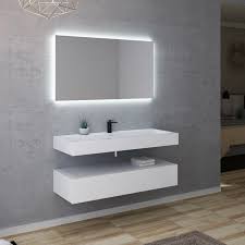 Panneaux de fibre de moyenne densité. Meuble De Salle De Bain 120 Cm Une Vasque Meuble De Salle De Bain 120 Cm Blanc Avellino