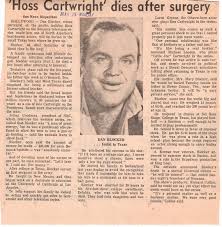 Image Result For Pernell Roberts Funeral Bonanza Tv Show Old Tv Shows Historical Newspaper