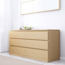 Argos home islington small 2 door oak veneer sideboard. Malm Chest Of 6 Drawers White Stained Oak Veneer 160x78 Cm Ikea