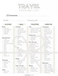free printable packing list for vacation ultimate travel checklist