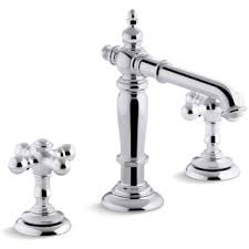 Vandal resistant features vandal resistant outlet; Kohler K 72760 3 Cp Polished Chrome Artifacts Widespread Bathroom Faucet With Column Spout And Cross Handles Includes Metal Pop Up Drain Assembly Faucet Com