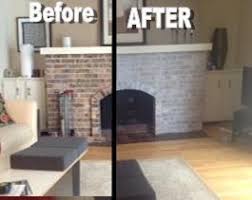 Whitewashing the brick allows for the color of the brick to come through the painted finish, giving variety and texture to the fireplace. How To Whitewash A Dated Brick Fireplace Dave And Kelly Davis