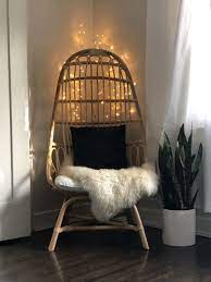 natural rattan fallon cocoon chair with cushion world market eames chair living room dining room chairs modern blue dining room chairs