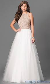 Shop Long Sleeveless Ball Gowns And Designer Prom Gowns At Simply Dresses Floor Length High Neck Dresses W Prom Pageant Dress Prom Dresses Formal Dresses Prom
