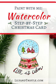 With kids and cameras, you just never know… after putting them in their matching christmas jammies (yes, we're. Snow Globe Watercolor Christmas Card For Beginners Lily Thistle