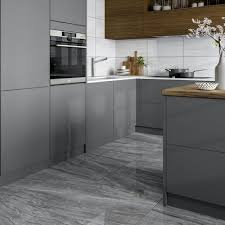 Comet Light Grey Marble Effect Gloss Wall And Floor Tile 300mm X 600mm Victoriaplum Com In 2020 Grey Marble Kitchen Grey Kitchen Floor Marble Floor Kitchen