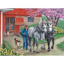 1000 piece puzzles give the perfect amount of challenge without an enduring completion timeframe. Bits And Pieces 300 Piece Jigsaw Puzzle For Adults 18 X 24 Back In The Harness 300 Pc Americana Jigsaws By Artist John Sloane Buy Online In Botswana At Botswana Desertcart Com Productid 103681036