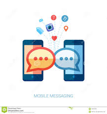 Mobile Messaging Im And Social Chat Or Sms Flat Stock