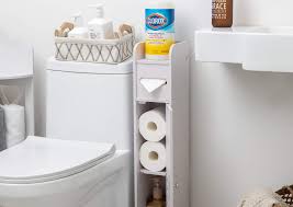 Even in a small space, it's the small bits and pieces, like cotton pads and buds, that can create the most mess. This 25 Small Bathroom Storage Cabinet Has Amazon Shoppers Obsessed