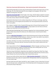 Steps to download whatsapp video status. Video Status Downloader 2020 Android App Video Song Free Download For Whatsapp Status