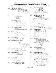 Physics Formula List 1