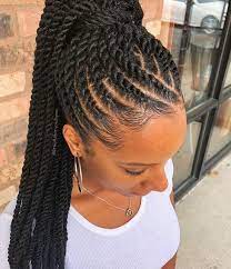 Curly braided hairstyle for black women. Hairstyles 2019 Female Braids The Trends For New Look Zaineey S Blog Twist Braid Hairstyles Braided Ponytail Hairstyles Hair Styles