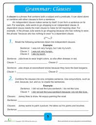 Grammar Review Clauses Worksheet Education Com Grammar Review Kindergarten Grammar Worksheets Teaching Writing
