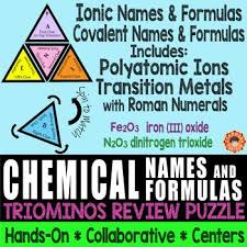 Chemical Names Formulas Triominos Puzzle Ionic Covalent Ionic Compound Ionic Names