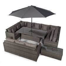 When cut into thin strips, the material can be intertwined into many different patterns, and the stronger inner core can be worked. Havana Modular U Shaped 12 Seat Drinks Cooler Rattan Conversation Dining Set With 3 Seater Sofa Coffee Table Grey
