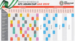 Afc Asian Cup 2019 Schedule Pdf Quarter Finals Time Table