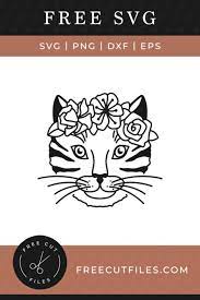 Download Floral Cat Face Free Svg Floral Cat Cricut Free Cat Svg Free