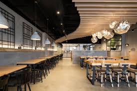Mun Korean Restaurant Melbourne Design And Build By Salt Design And Construction Vic Ash Timber Louvred Ceilin Korean Bbq Restaurant Reclaimed Timber Timber