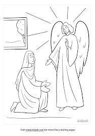The annunciation is also the topic of the first joyful mystery of the rosary where we pray for an increase in the supernatural virtue of humility. Gabriel Visits Mary Coloring Pages Free Bible Coloring Pages Kidadl